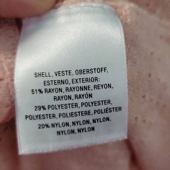 Anthropologie Akemi +Kin Sylvie Pointelle Pink Long Sleeve Top Size Extra Small - Picture 6 of 8